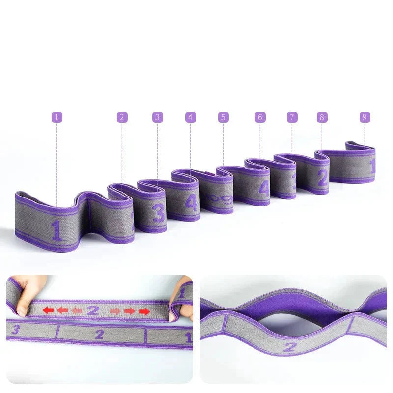 NNEOBA Yoga Stretch Strap Belt with Fitness Resistance Bands-2