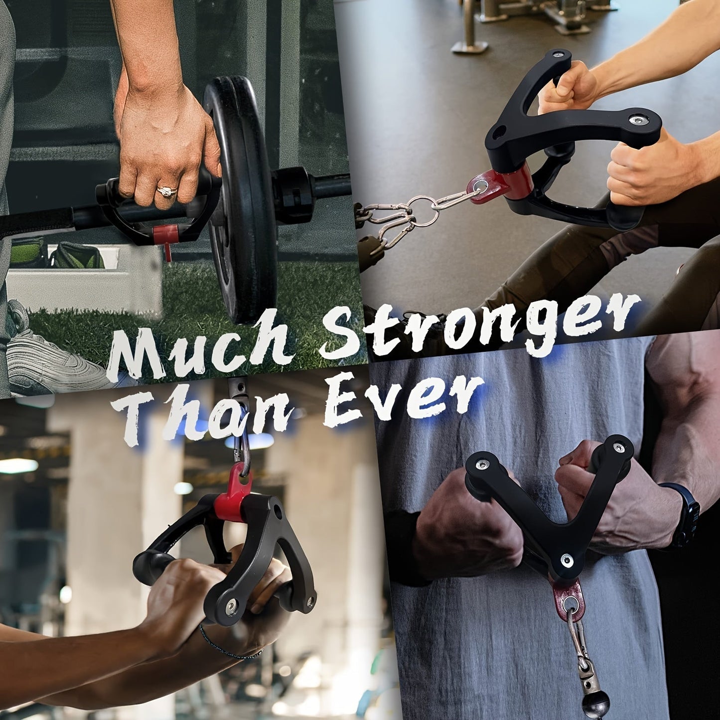 Ergonomic Triangle V-Shaped Grip Handle - Non-Slip Tpe Resistance Band Attachment(Red)-3