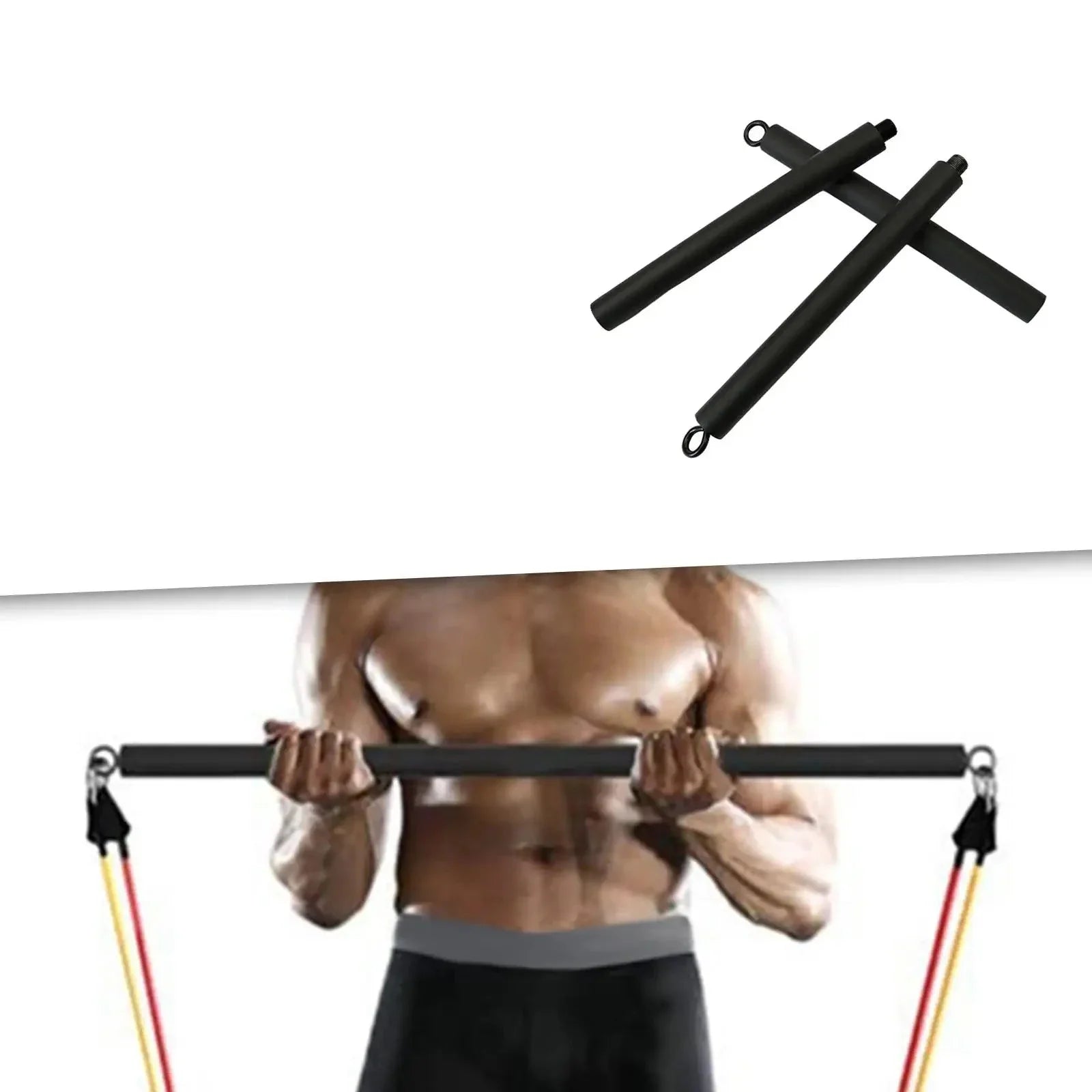 NNEOBA Pilates Resistance Stick with Bands-3