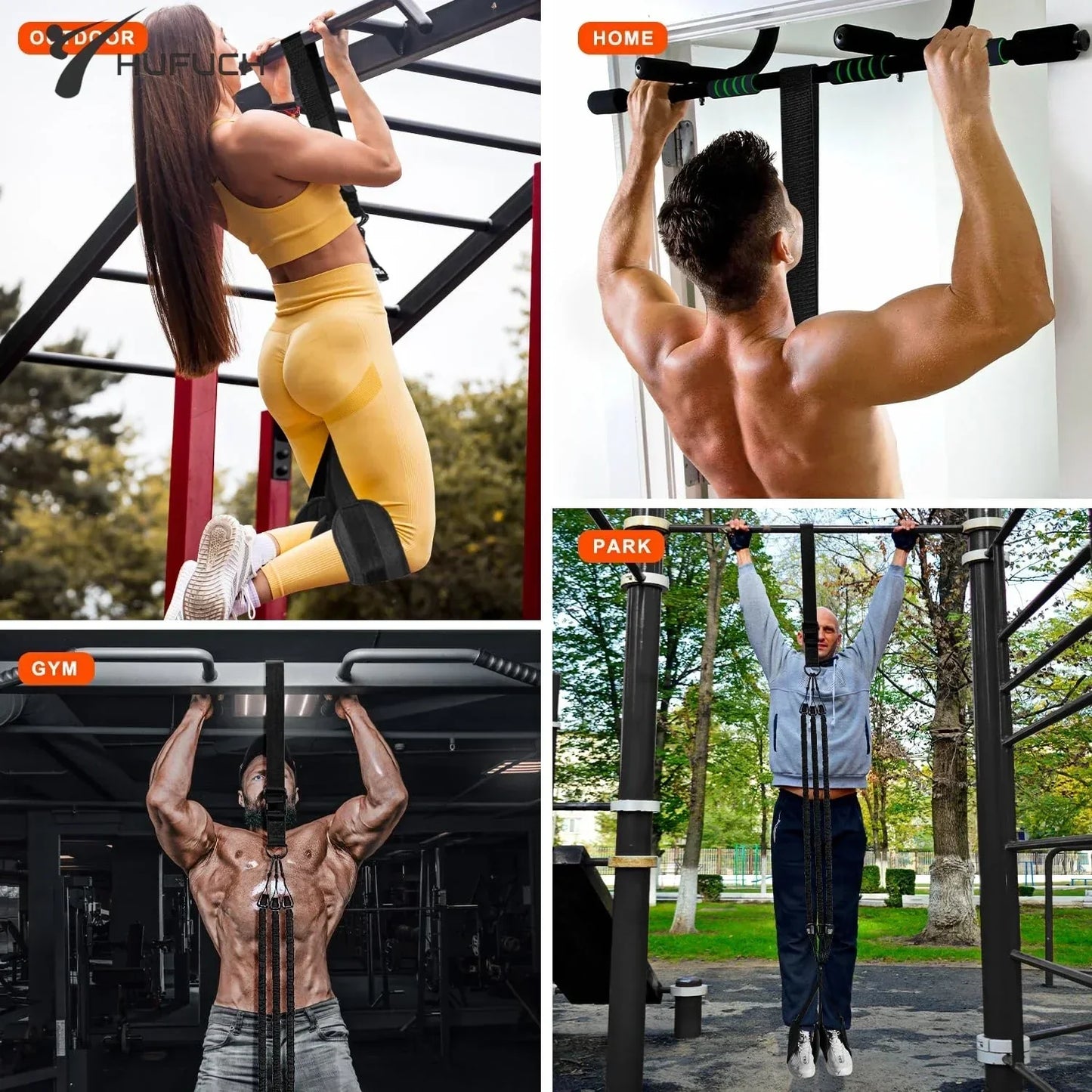 Pull-Up Assistance Bands Set 300LB Resistance Black