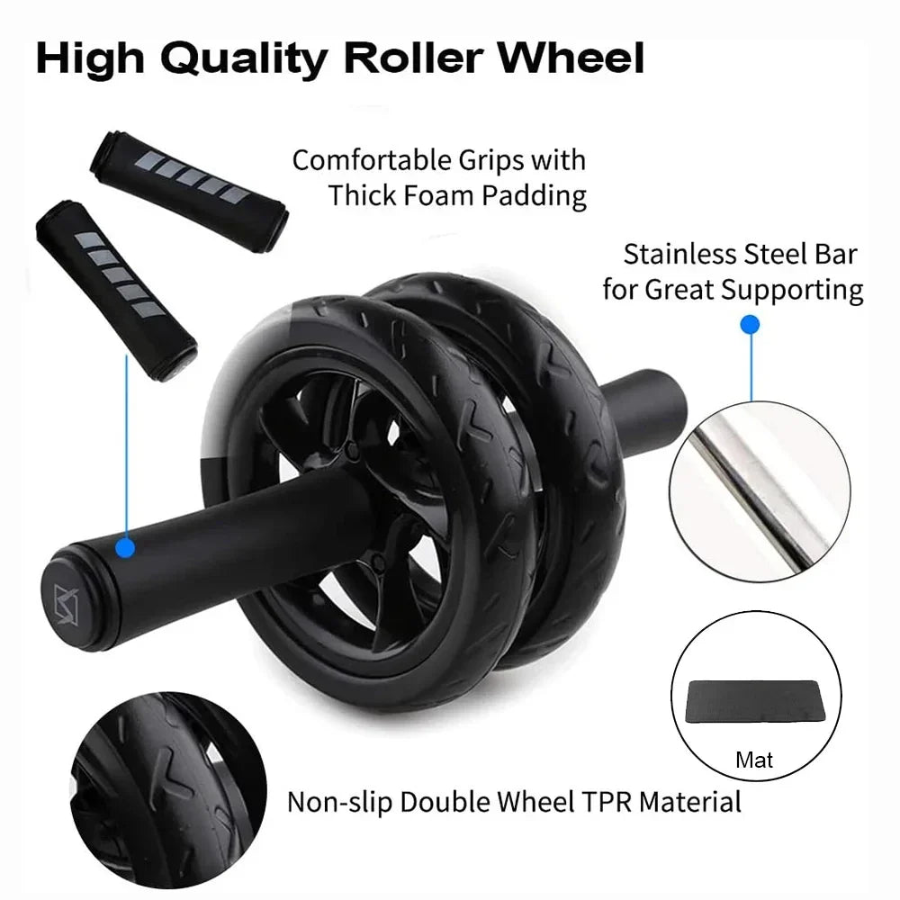 NNEOBA Ab Roller Wheel with Knee Pad & Resistance Bands-1