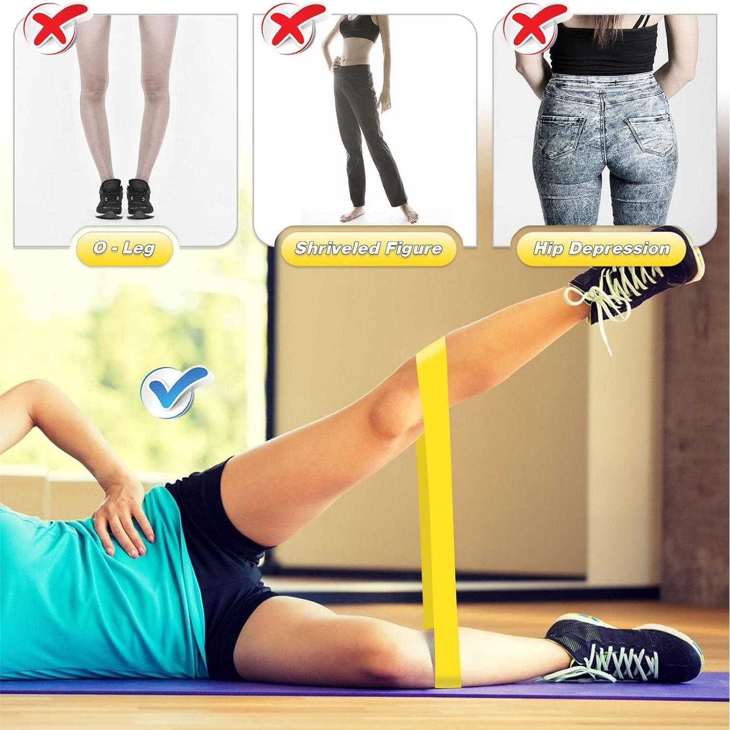 NNEDSZ 5 Pcs Resistance Bands Exercise Bands Resistance Bands Set Workout Bands Leg Yoga Bands-3