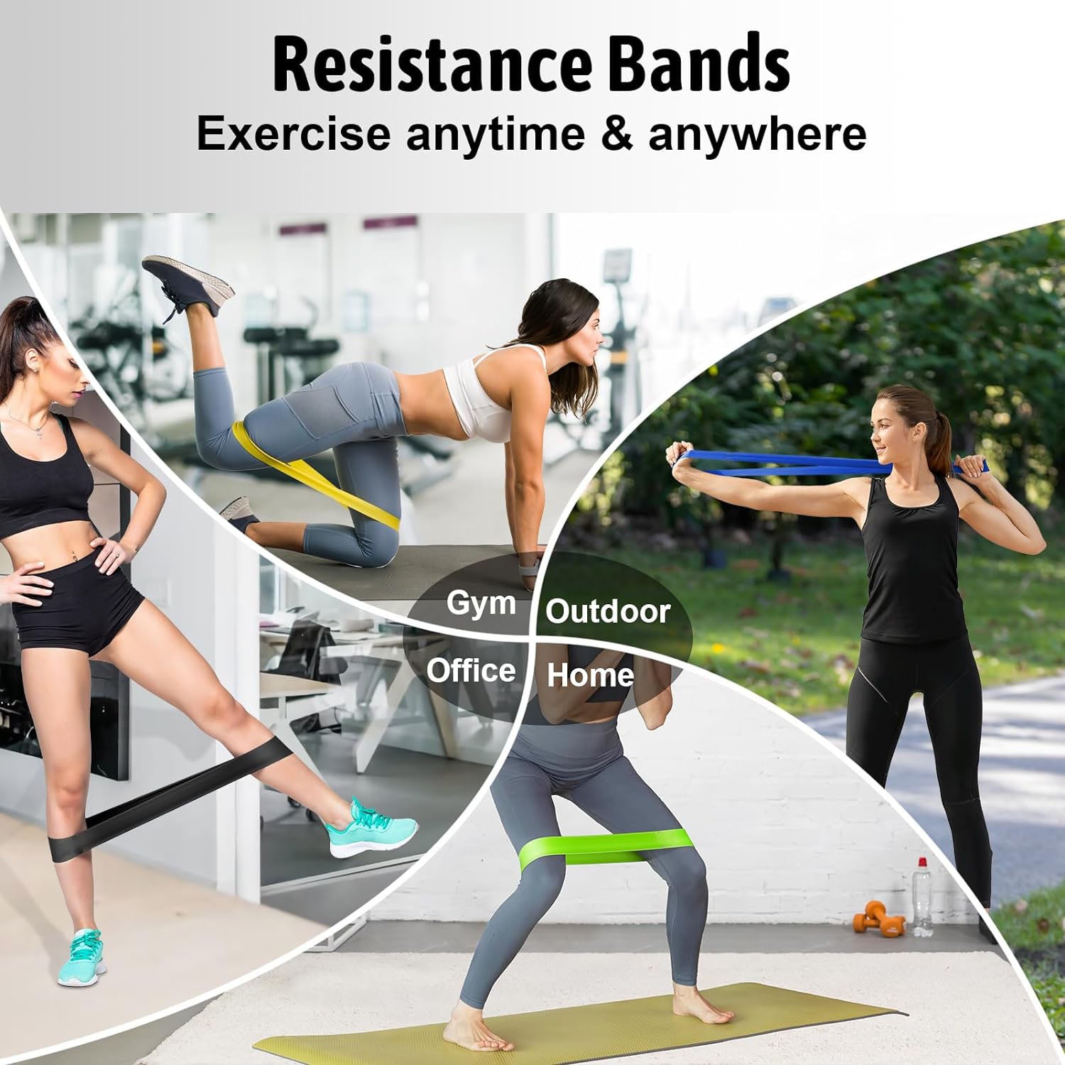 NNEDSZ 5 Pcs Resistance Bands Exercise Bands Resistance Bands Set Workout Bands Leg Yoga Bands-4